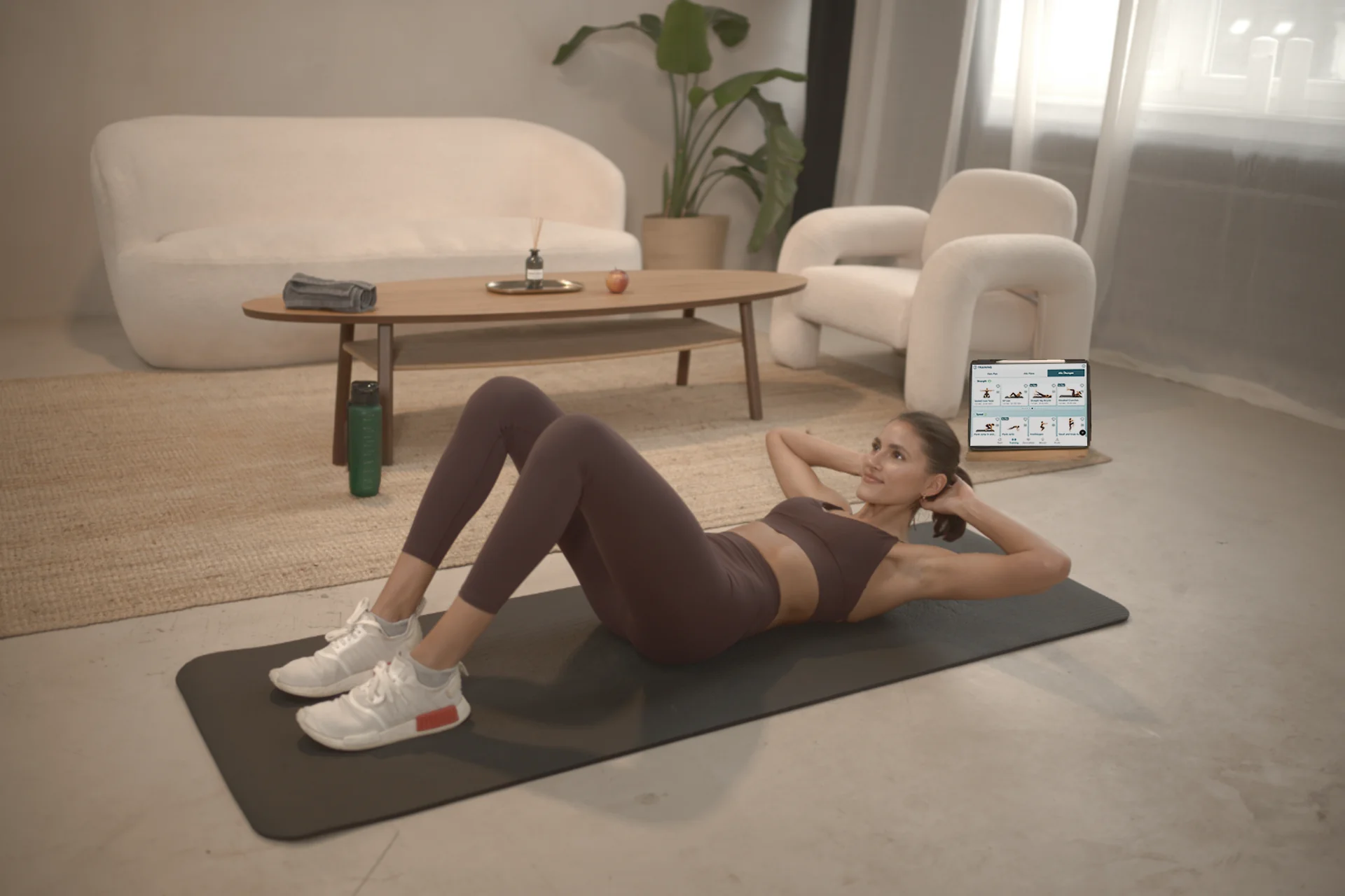 Ruhige Trainingsszene für Rückengesundheit